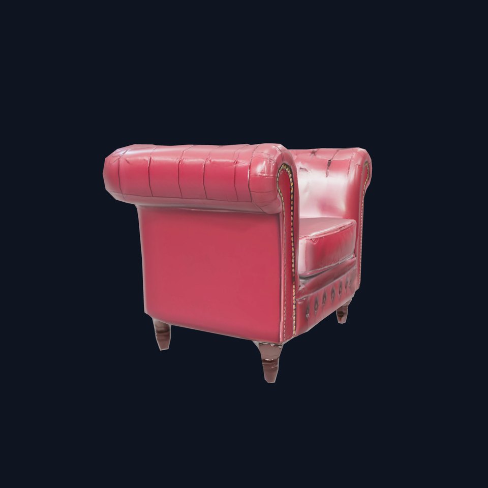 Elegant Burgundy Sofa model pack